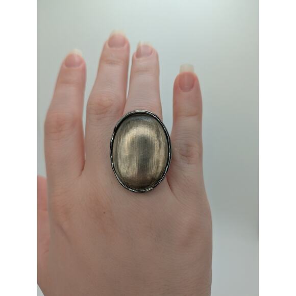 Alexis Bittar Lucite Large Statement Dome Ring with Gunmetal Setting! Size 7 - Picture 2 of 5